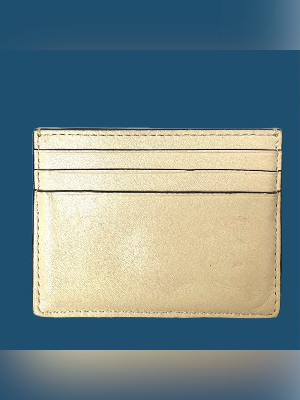 Kate Spade Cream Quilted Leather Card Holder with Gold Logo - Picture 2 of 2
